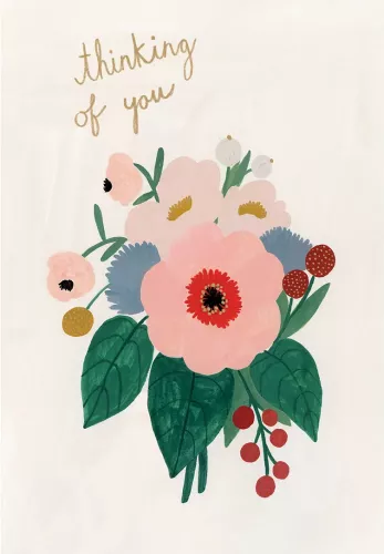 Pink Flower Thoughts Petite Card