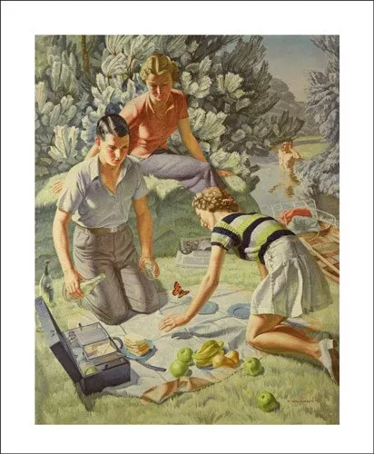Picnic, 1938, Greeting Card