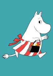 Stripy apron, Moomin Minicard