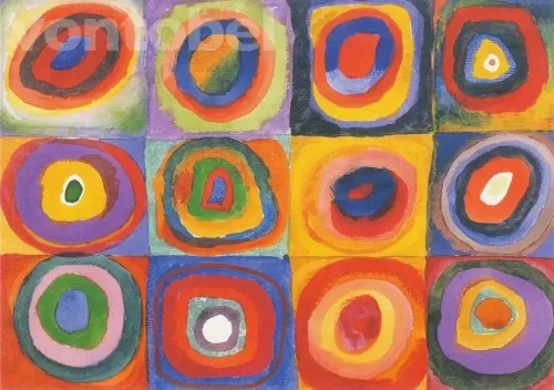 Kandinsky farbstudie: quadrate mit … , Postcard