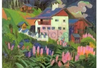 Kirchner house in the meadow, Postcard