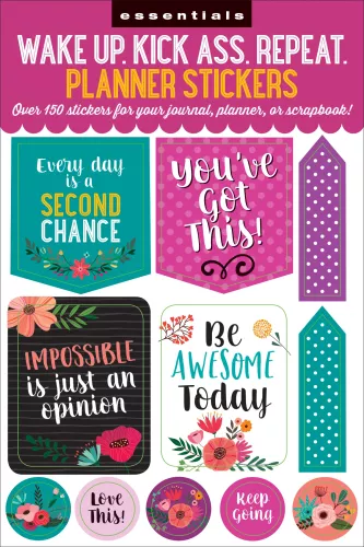 Essentials Wake Up, Kick Ass, Repeat., Planners Stickers