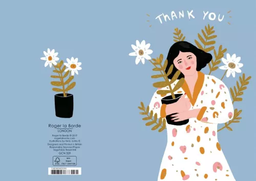 Woman With Potted Flower Petite Card