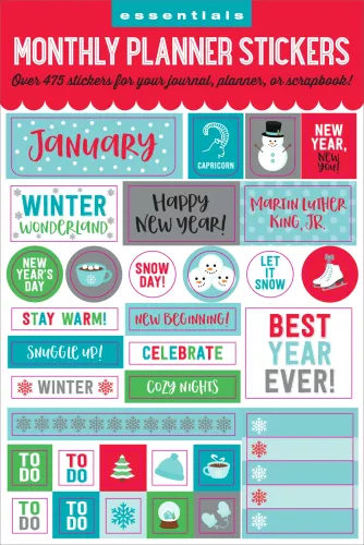 ESSENTIALS MONTH BY MONTH PLANNER STICKERS