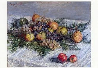 Monet Claude Pears and Grapes (1880), Postcard