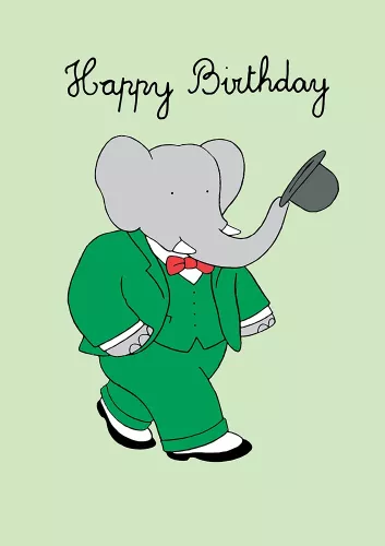 Babar bowler hat HB, Greeting Card
