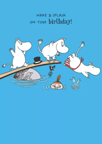 Moomin diving, Greeting Card