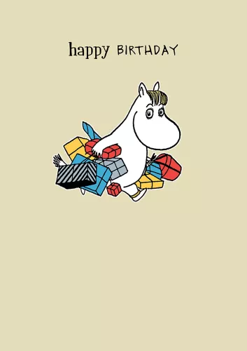 Moomin happy birthday presents, Greeting Card