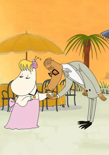 Moomin Riviera hand kiss, Greeting Card