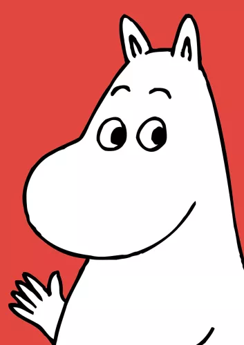 Moomintroll waving close up, Greeting Card
