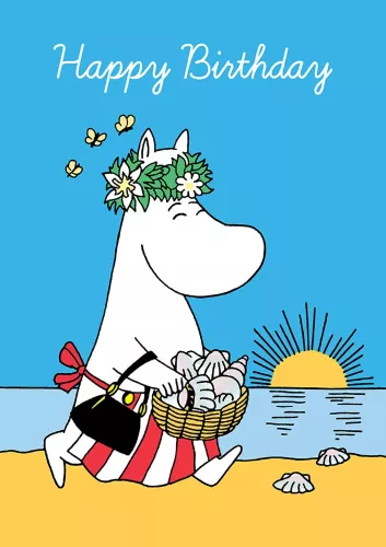 Moominmama beach Happy Birthday, Greeting Card