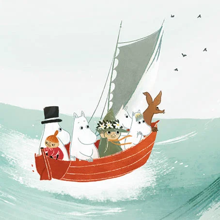 Moomin square boat, Greeting Card