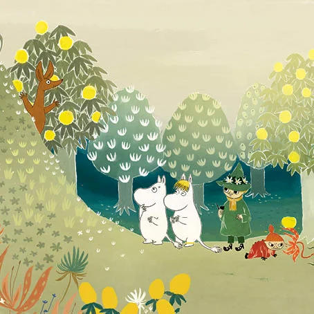 Moomin square hill, Greeting Card
