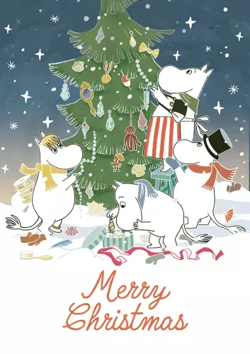 Moomin Merry Christmas decorating tree, Greeting Card