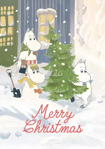 Moomin Merry Christmas carrying tree, Greeting Card
