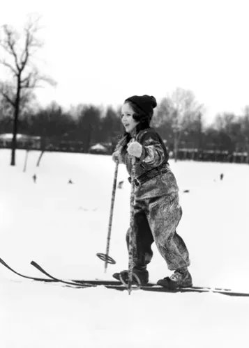 Girl on Skis, Greeting Card