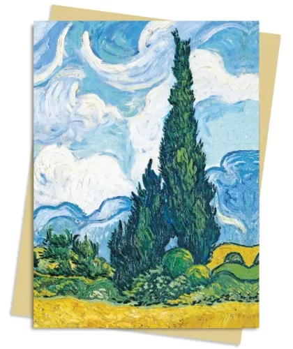 Vincent Van Gogh: Wheat Field with Cypresses , Greeting Card