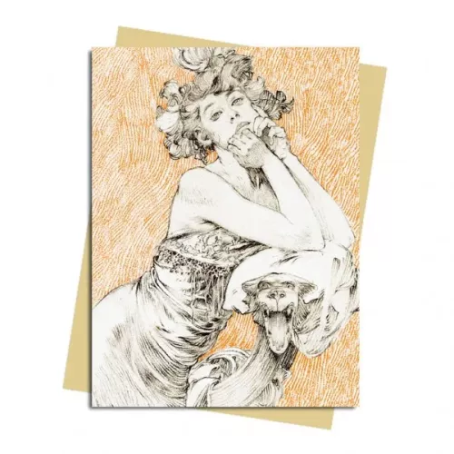 Mucha: Study for Documents Décoratifs Plate 12, Greeting Card