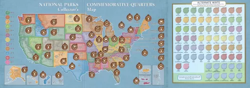 National Parks Quarters Map