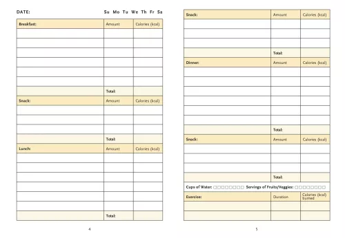 Daily Food Journal