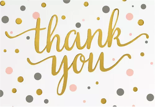 Ty Note Pink & Gold Dots