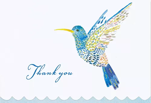 Ty Note Watercolor Hummingbird