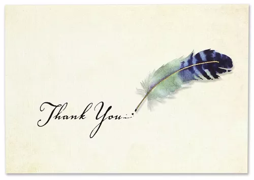 Thank You Note Watercolor Quill