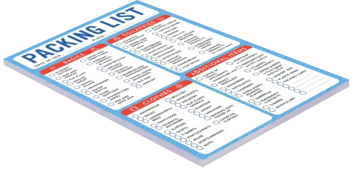 Note Pad Packing List