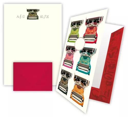 Typewriter, Writing Paper in Keepsake Folder