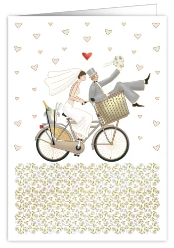 Cycling Bride and Groom, Extra Large Greeting Card