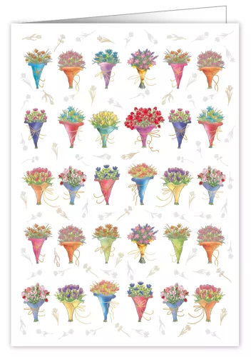 Flower Bouquets, Extra Large Greeting Card