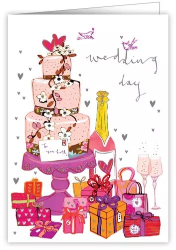 Pink Wedding Cake, Greeting Card