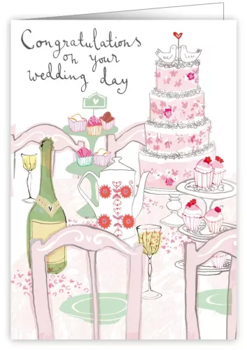 Pink Wedding Day, Greeting Card
