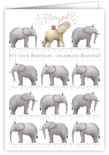 Birthday Elephants, Greeting Card