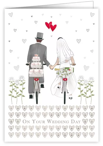 Wedding Day Cycling, Greeting Card
