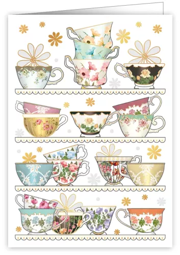 Teacups, Greeting Card