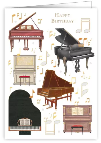 Happy Birthday, Pianos, Greeting Card