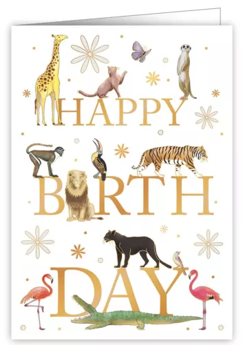 Happy Birthday Wild Animals, Greeting Car