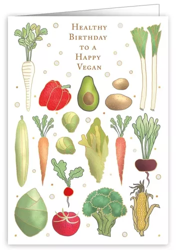 Happy Birthday to a Happy Vegan, Greeting Card