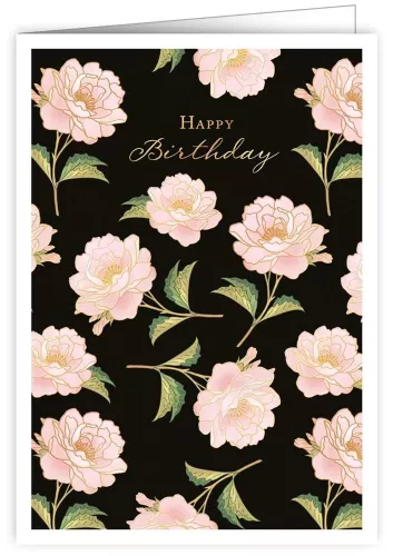 Happy Birthday Peonies, Greeting Card