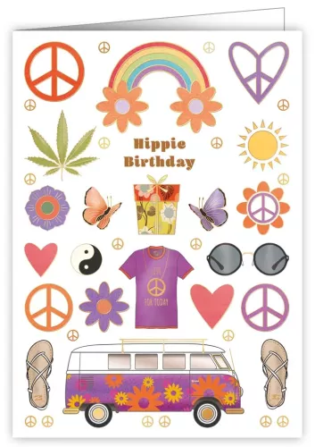 Hippie Birthday, Greeting Card