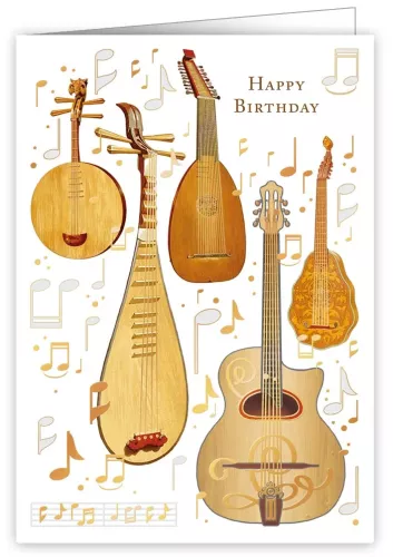 Happy Birthday, Vintage Guitars, Greeting Card