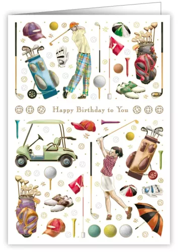 Golfing, Greeting Card