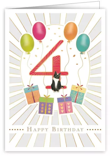 Happy Birthday, 4th, Greeting Card