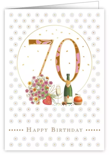Happy Birthday - 70th, Greeting Card