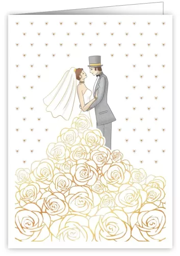 Flower Wedding dress, Greeting Card