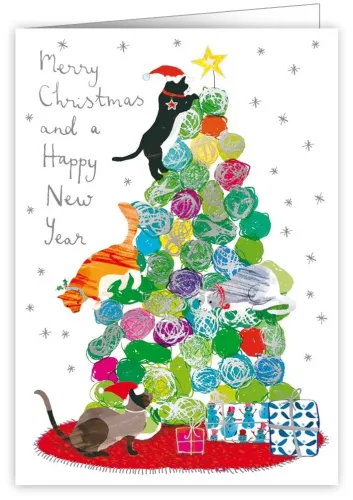 Cats in the Tree, Xmas, Greeting Card