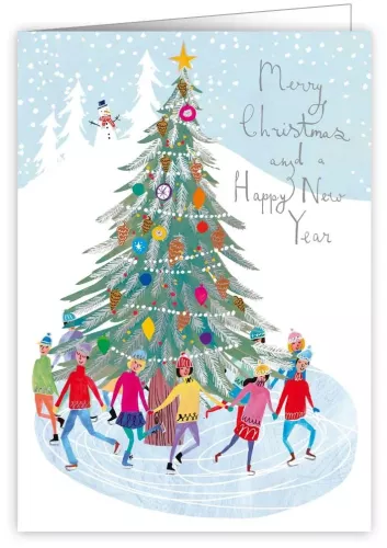 Skating Around the Tree, Greeting Card
