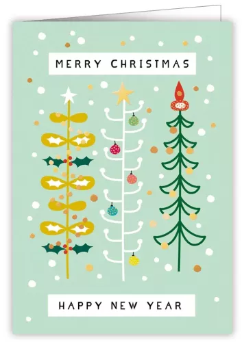 Three Types of Xmas Trees, Greeting Card