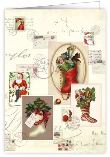 Stockings, Xmas Bellini, Greeting Card